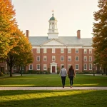 A beautiful college campus representing successful Dartmouth essays that worked.